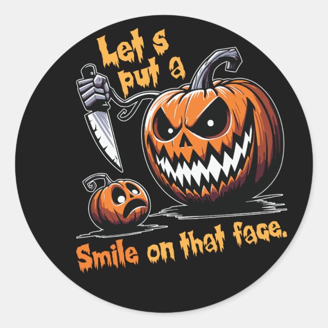 Creepy Pumpkin "Smile On Face" Sticker (Front)