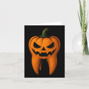 Creepy Pumpkin Tooth Spooky Halloween Dentistry Card
