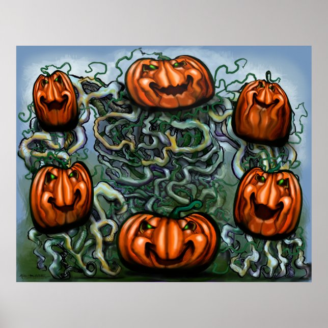 Creepy Pumpkin Vines Poster (Front)