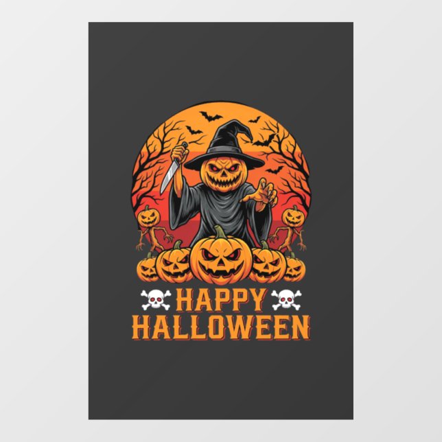 Creepy Pumpkin Witch Happy Halloween Vector Design (Sheet)