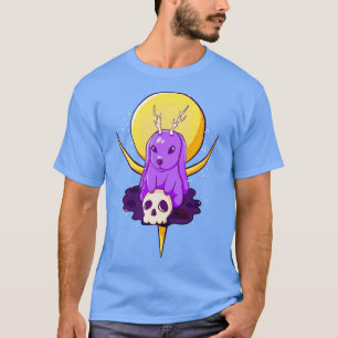 Creepy Rabbit With Antlers Occult Goth T-Shirt
