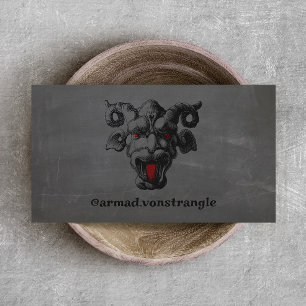 Creepy Red Eyed Gargoyle Macabre Business Card