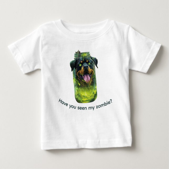 Creepy Rottweiler Frankenstein Jar Illustration Baby T-Shirt (Front)