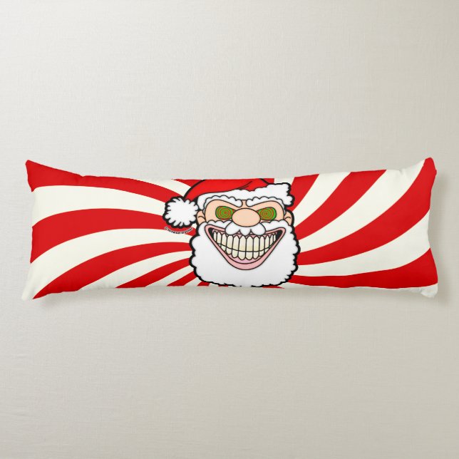 Creepy Santa Claus Screwball Graphics Body Cushion (Front)