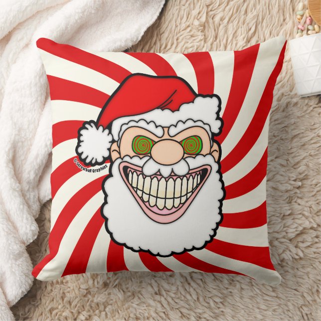 Creepy Santa Claus Screwball Graphics Cushion (Blanket)