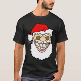 Creepy Santa Claus Screwball Graphics T-Shirt