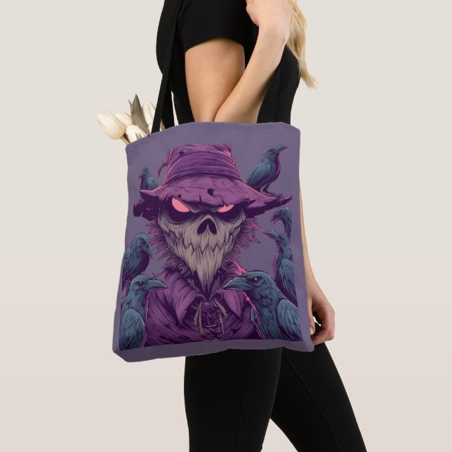 Creepy Scarecrow Comic Tote Bag (Close Up)