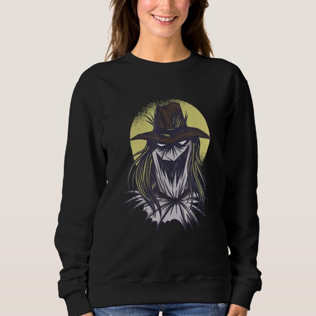 Creepy Scarecrow Halloween Sweatshirt (Front)