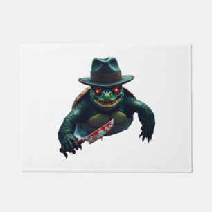 Creepy Scary Halloween Turtle T-Shirt Doormat