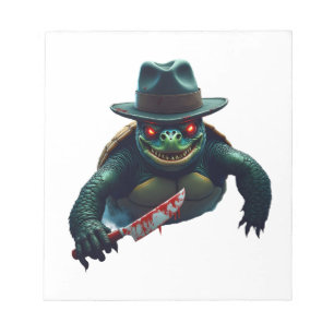 Creepy Scary Halloween Turtle T-Shirt Notepad