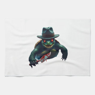Creepy Scary Halloween Turtle T-Shirt Tea Towel