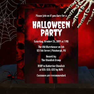Creepy Scary Hooded Stalker Halloween Party Invitation