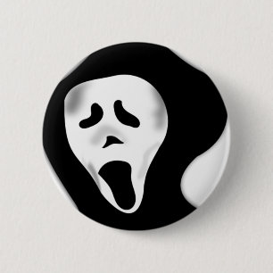 Creepy Scary Screaming Ghostly Ghoul Face 6 Cm Round Badge