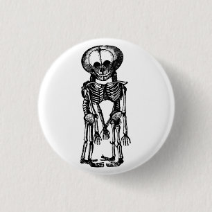creepy siamese twins skeleton kids human oddities 3 cm round badge
