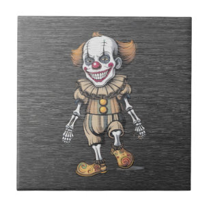 Creepy Skeleton Clown - Vintage Halloween Tile