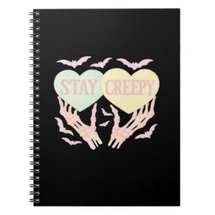Creepy Skeleton Hand Holding Hearts Pastel Goth  Notebook
