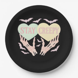 Creepy – Skeleton Hand Holding Hearts Sweet And Sp Paper Plate