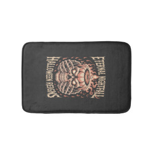 Creepy Skeleton Hands Pumpkin Skull Bath Mat