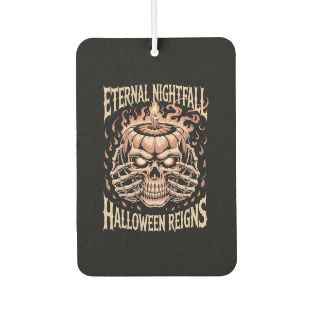 Creepy Skeleton Hands Pumpkin Skull Car Air Freshener (Front)