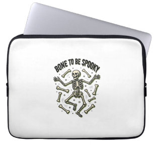 Creepy Skeleton Shirt Vintage Halloween Bones Desi Laptop Sleeve