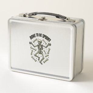 Creepy Skeleton Shirt Vintage Halloween Bones Desi Metal Lunch Box