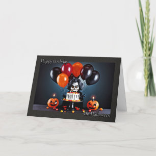 Creepy Skeleton Vampire - Halloween Birthday Holiday Card