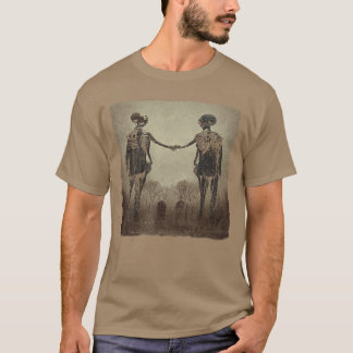 Creepy Skeletonwins Aesthetic Horror Goth Hallowee T-Shirt