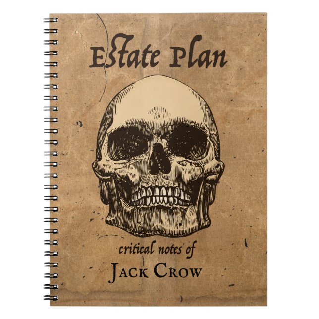 Creepy Skull and Bones Estate Planning Notebook (Front)
