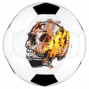Creepy Skull & Flames Soccer Ball