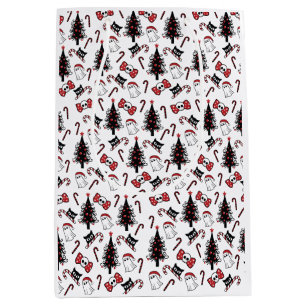 Creepy Skull Ghost and Vampire Cat  Medium Gift Bag