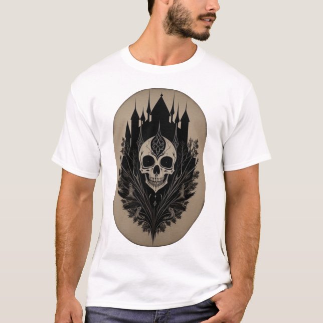 Creepy skull gothic tshirt  (Front)