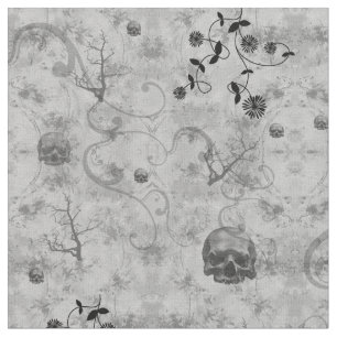 Creepy Skulls Victorian Gothic Fabric