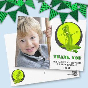 Creepy Slime Monster Birthday Photo Thank you Postcard