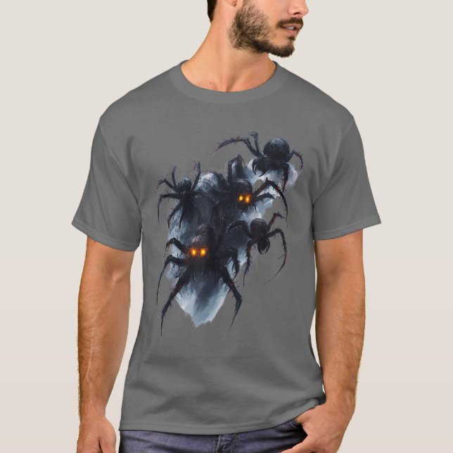 Creepy Spider Halloween Horror Apparel girl T-Shirt (Front)