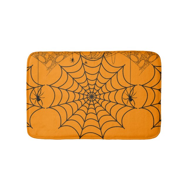 Creepy Spider Web Halloween Bath Mat (Front)