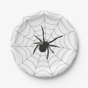 Creepy Spider Web Halloween Paper Plate