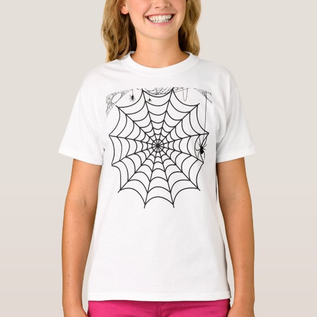 Creepy Spider Web Halloween T-Shirt (Front)