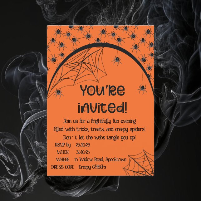 Creepy Spiders Halloween  Invitation (Creator Uploaded)