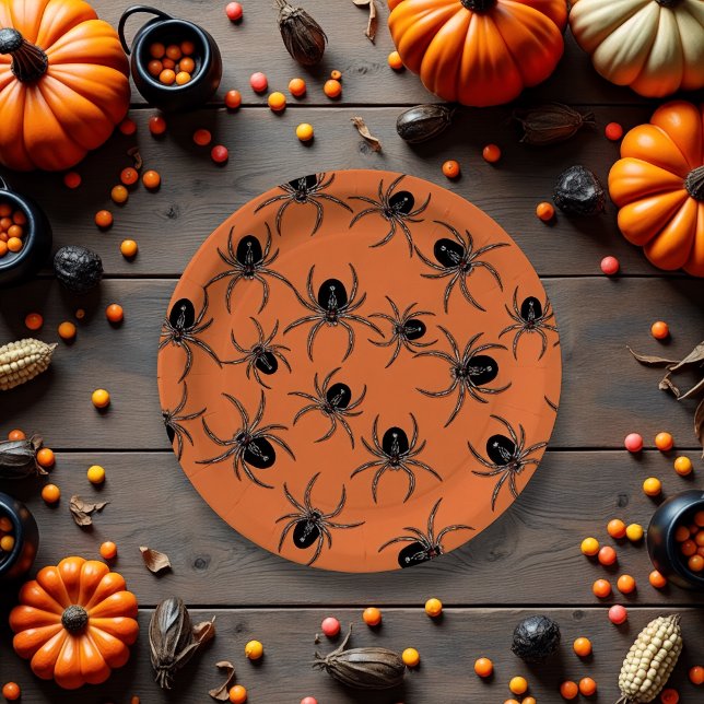 Creepy Spiders Paper Plate (Creator Uploaded)