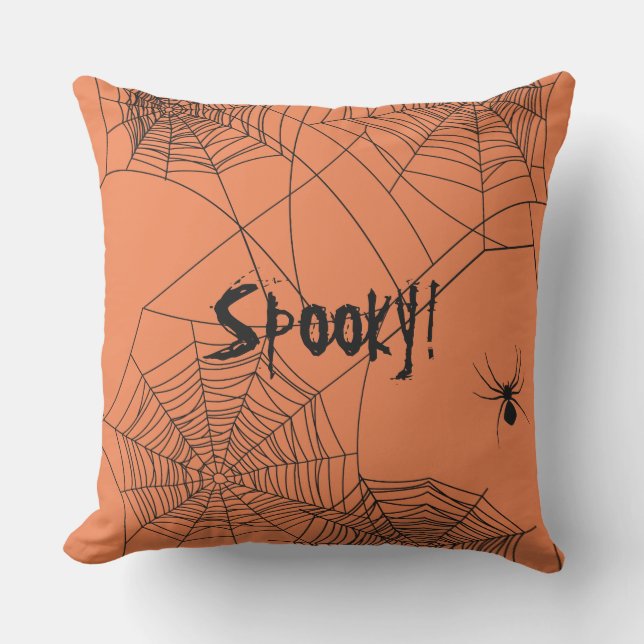 Creepy Spiderweb Outdoor Cushion (Front)