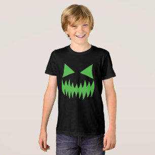 Creepy Spooky Fun Pumpkin Jack O Lantern Face Tri-Blend Shirt