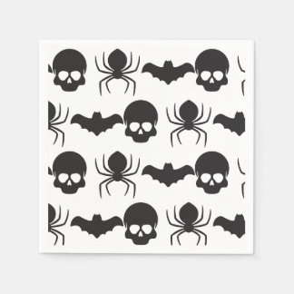Creepy Spooky Halloween  – Skull, Spider & Bat Napkin