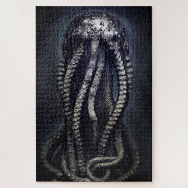 Creepy Statue of an Unknown Cephalopod Jigsaw Puzzle (Vertical)