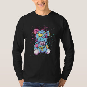 Creepy Teddy Bear Kowai Pagan Occult Scary Pastel T-Shirt