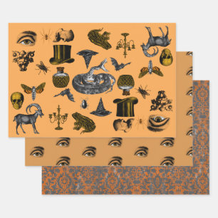 Creepy things, eyes & distressed pattern  wrapping wrapping paper sheet