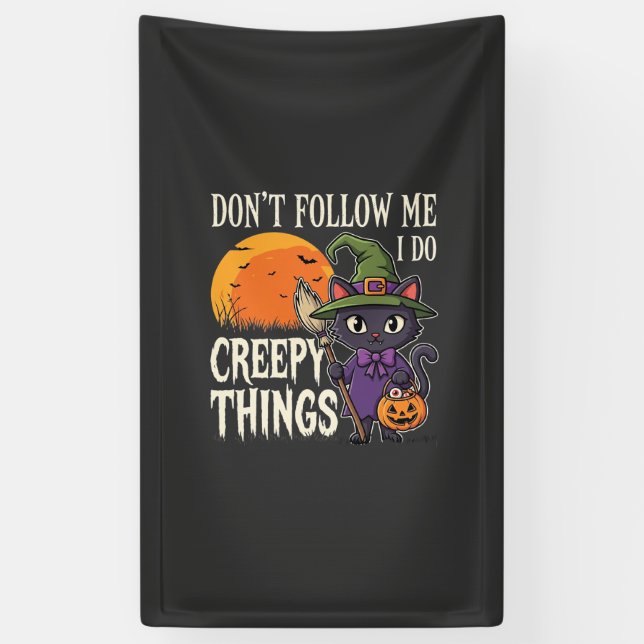 Creepy Things Halloween Cat Witch Design_1 Banner (Vertical)