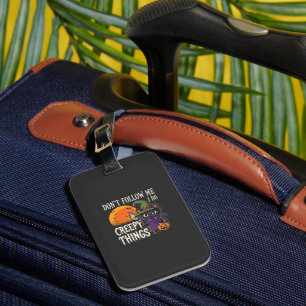 Creepy Things Halloween Cat Witch Design_1 Luggage Tag