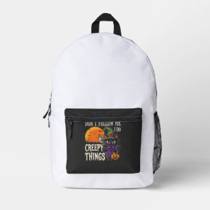 Creepy Things Halloween Cat Witch Design_1 Printed Backpack