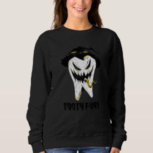 Creepy Tooth Costume Scary Pain On Halloween Nigh Sweatshirt