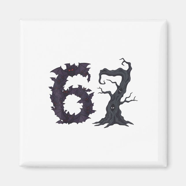 Creepy Tree And Spooked Ts Funny Teacher 67 Hallow Magnet (Front)